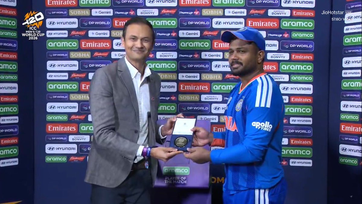 From not being part of the XI. 

To winning back to back POTM awards in two knockout matches. 

THIS IS THE CLASS OF SANJU SAMSON. 🏅