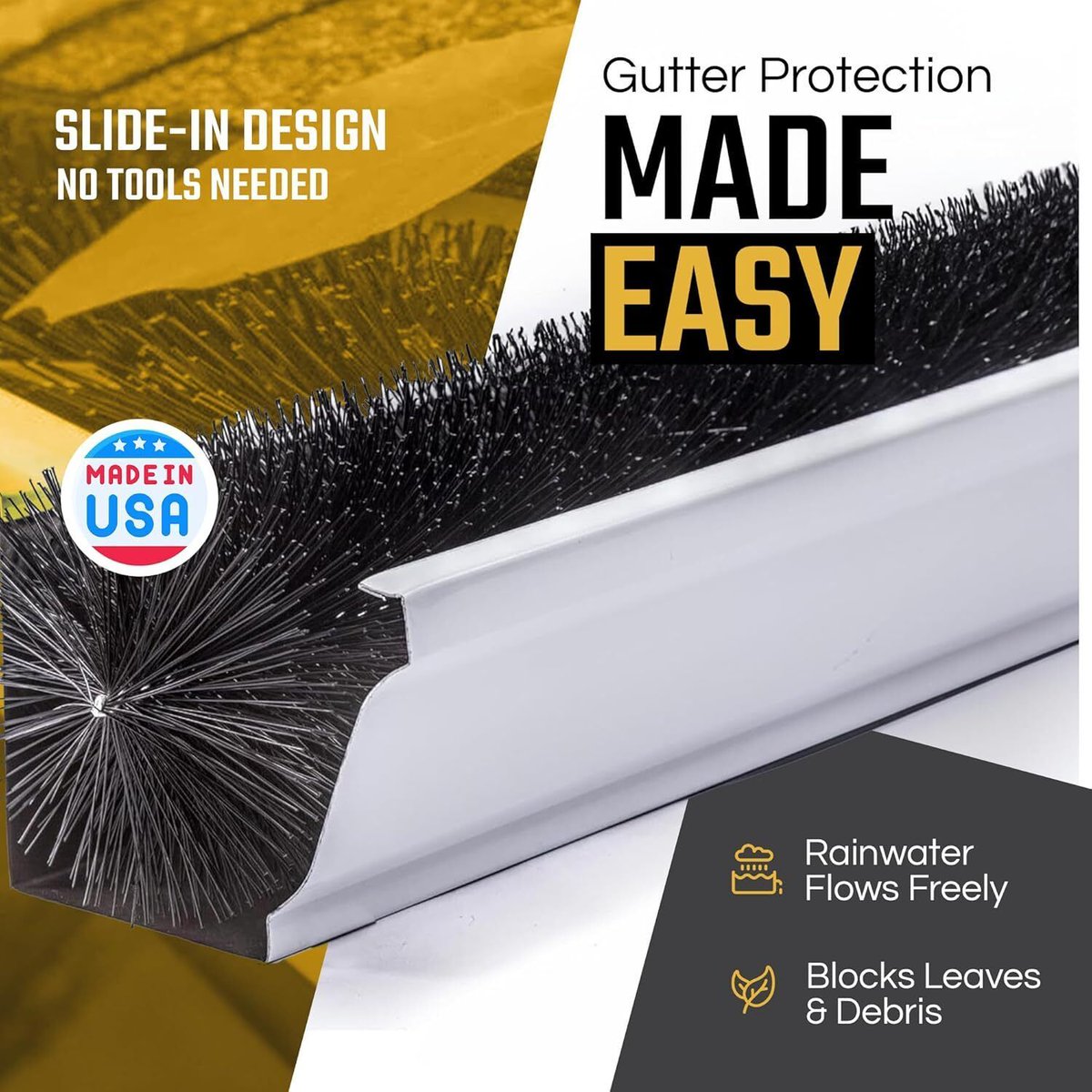 GutterBrush's tweet photo. Tired of climbing ladders to clean clogged gutters every season?
GutterBrush: A simple, brush-style guard that blocks leaves &amp; debris while letting water flow. Easy DIY install, affordable and no tools needed! Say goodbye to clogs for good.
Check it out: https://t.co/OmBHjnazOM https://t.co/5AU1AoDC9O