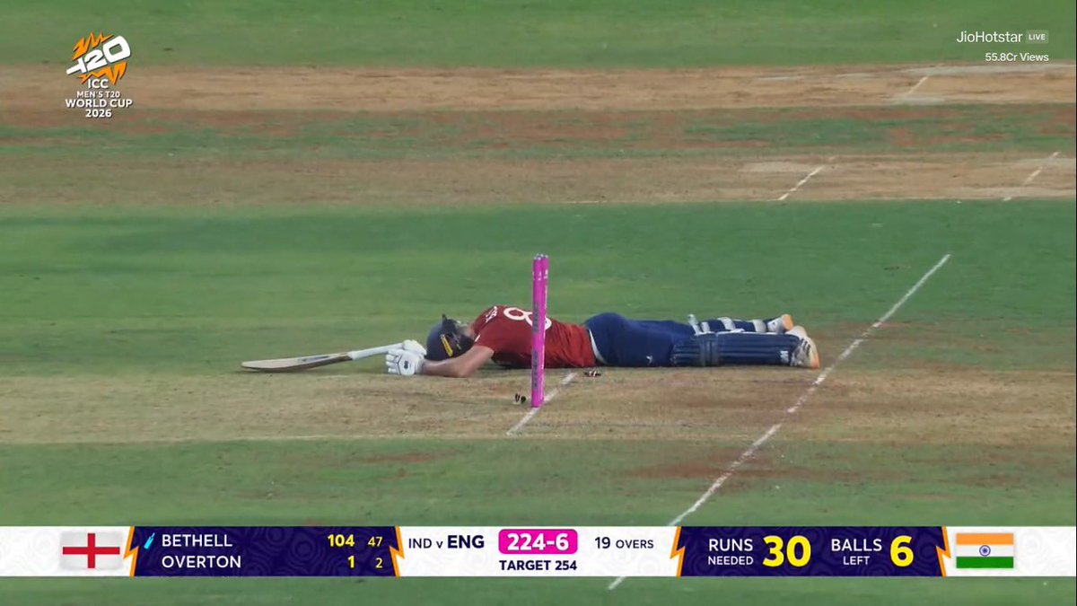 Ben Bethell’s 104 in a 254 chase was pure box-office. Turned a semi-final into a classic. India reach the final, but the spectacle today was powered by Bethell. Fantastic knock.🏏 #INDvENG