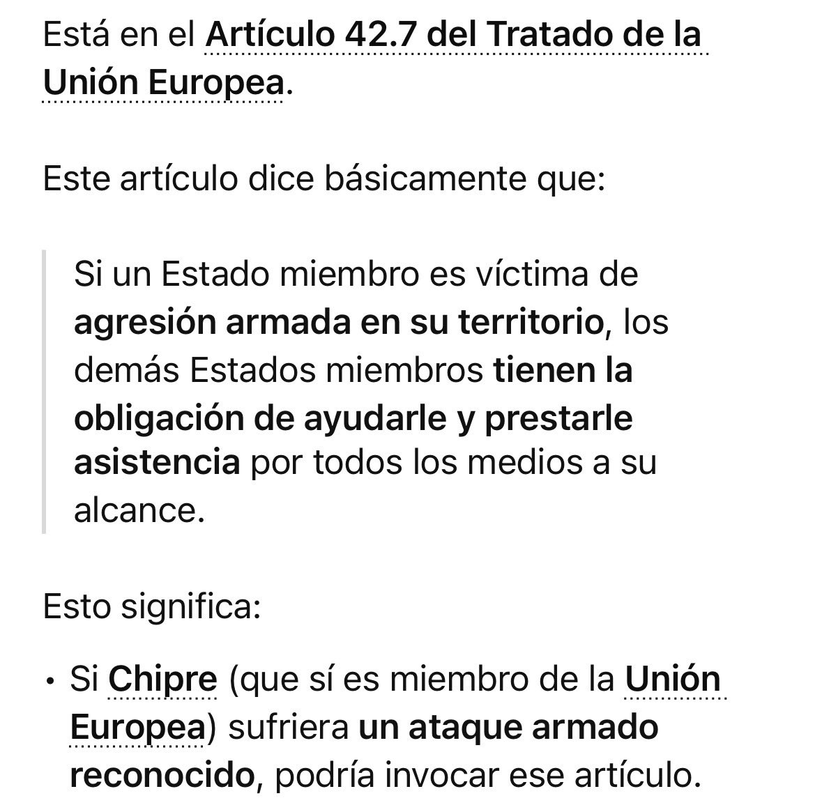 Independientemente de que España esté a favor o en contra de la guerra , al estar en la UE tiene que actuar y defender a un país de la UE