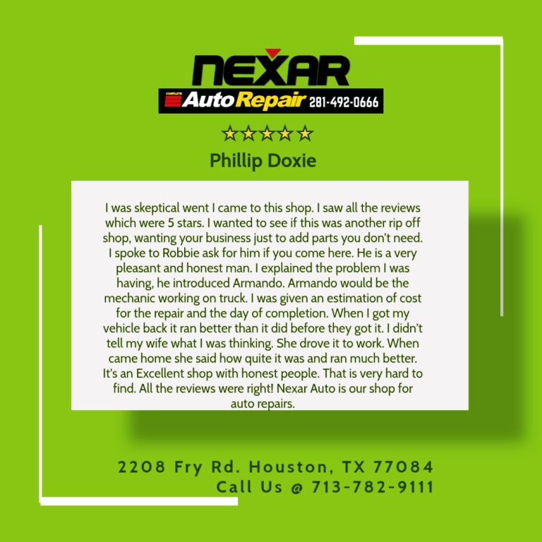 NexarAuto1's tweet photo. We truly appreciate hearing from our customers! ⭐
Thank you for trusting Nexar Auto Repair with your vehicles!
📍 2208 Fry Rd, Houston, TX 77084
📞 713-782-9111
🌐 https://t.co/lbBBQlqiWr

#NexarAutoRepair #KatyTX #Houston77084 #CustomerAppreciation #AutoRepairKaty 🚗 https://t.co/cmXLXf6xcF