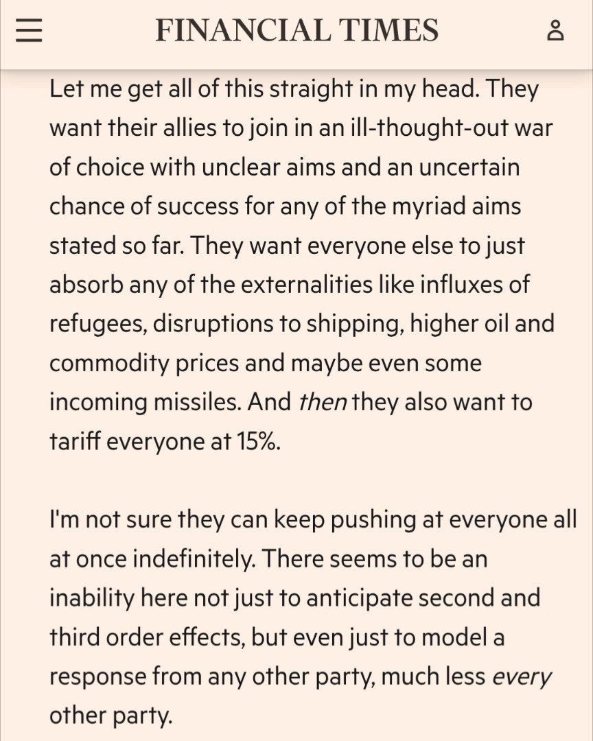 On Iran, the FT gets it.