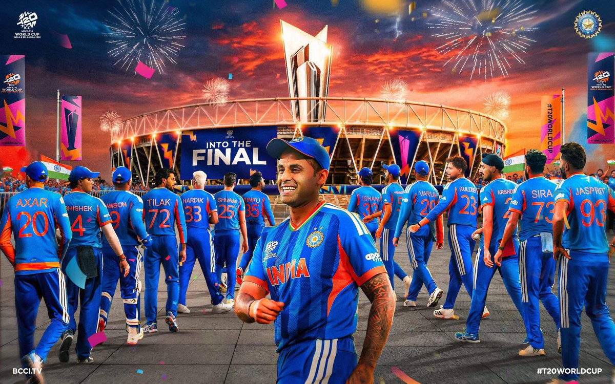 “जब भारत खेलता है, तो इतिहास बनता है!” 🔥🇮🇳
#T20WorldCup26 में भारतीय क्रिकेट टीम के शानदार प्रदर्शन के साथ फाइनल में 
देश को आप सभी पर गर्व है — 
अब बस एक कदम और, विश्व विजेता बनने की ओर! 🏆🇮🇳
#INDvsENG #T20WC26