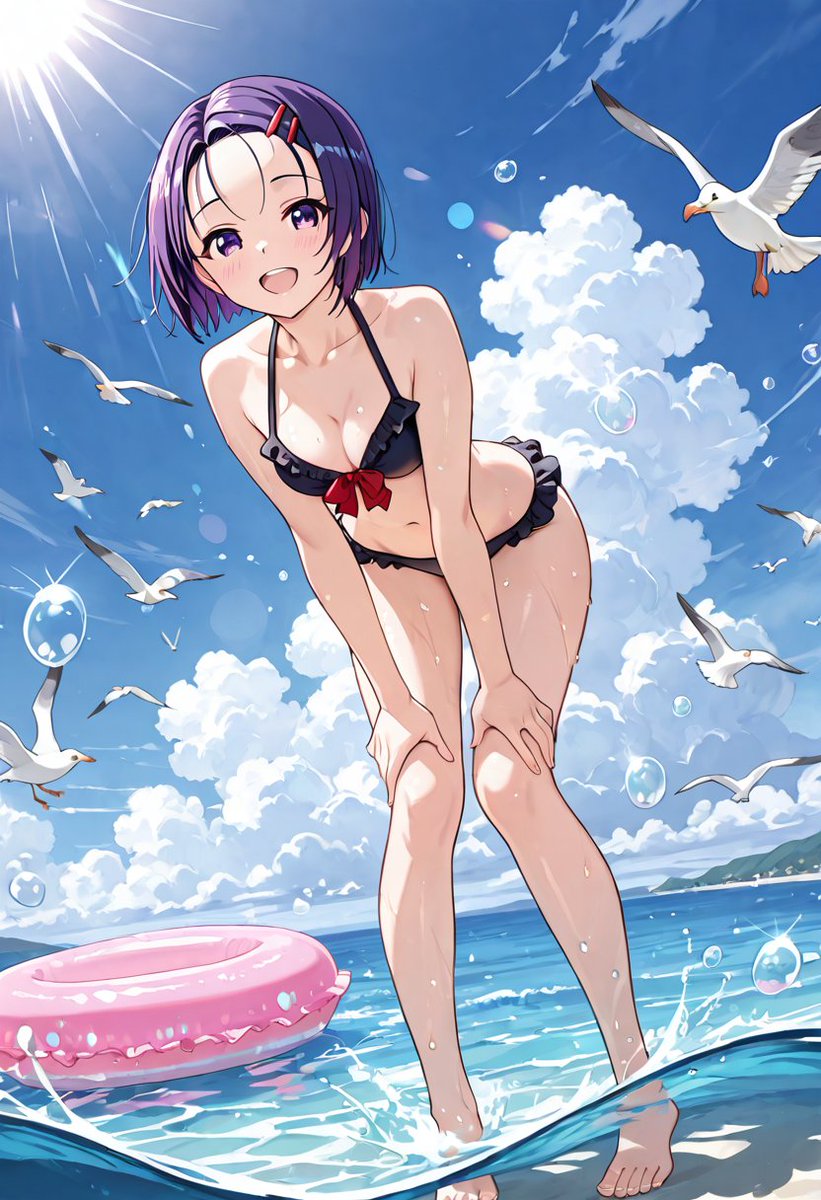 わ、波…つめたいっ…！

SFW. No nudity, no suggestive intent
#AIイラスト #AIart
#ToLOVEる/ToLoveRu
#西連寺春菜/HarunaSairenji
#西連寺春菜生誕祭2026