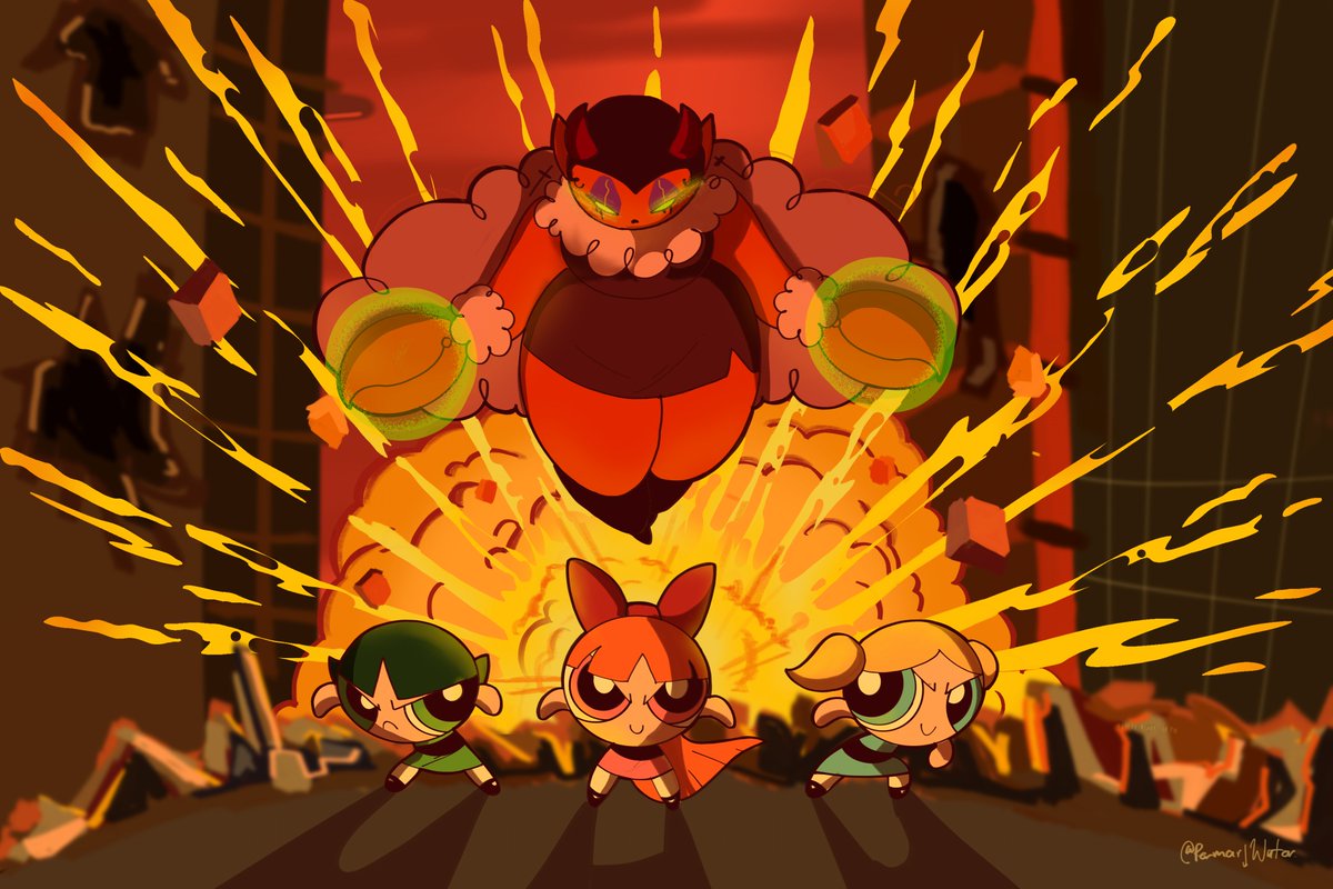 PermarieWater's tweet photo. Recreation of this scene from the PPG movie with my OC
#PPG #fanart #blossom #buttercup #bubbles #AUppg
#HIMppg https://t.co/9BXToALlMG