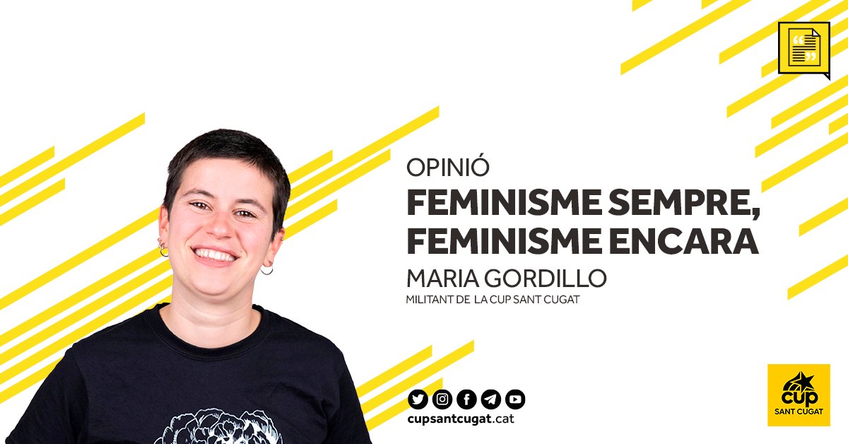 ✍️ OPINIÓ | MARIA GORDILLO 

"Les feministes plantarem cara, com sempre ho hem fet. Perquè tenim una alternativa al món de misèria i violència al qual ens volen abocar"

elcugatenc.cat/opinio/155668/…