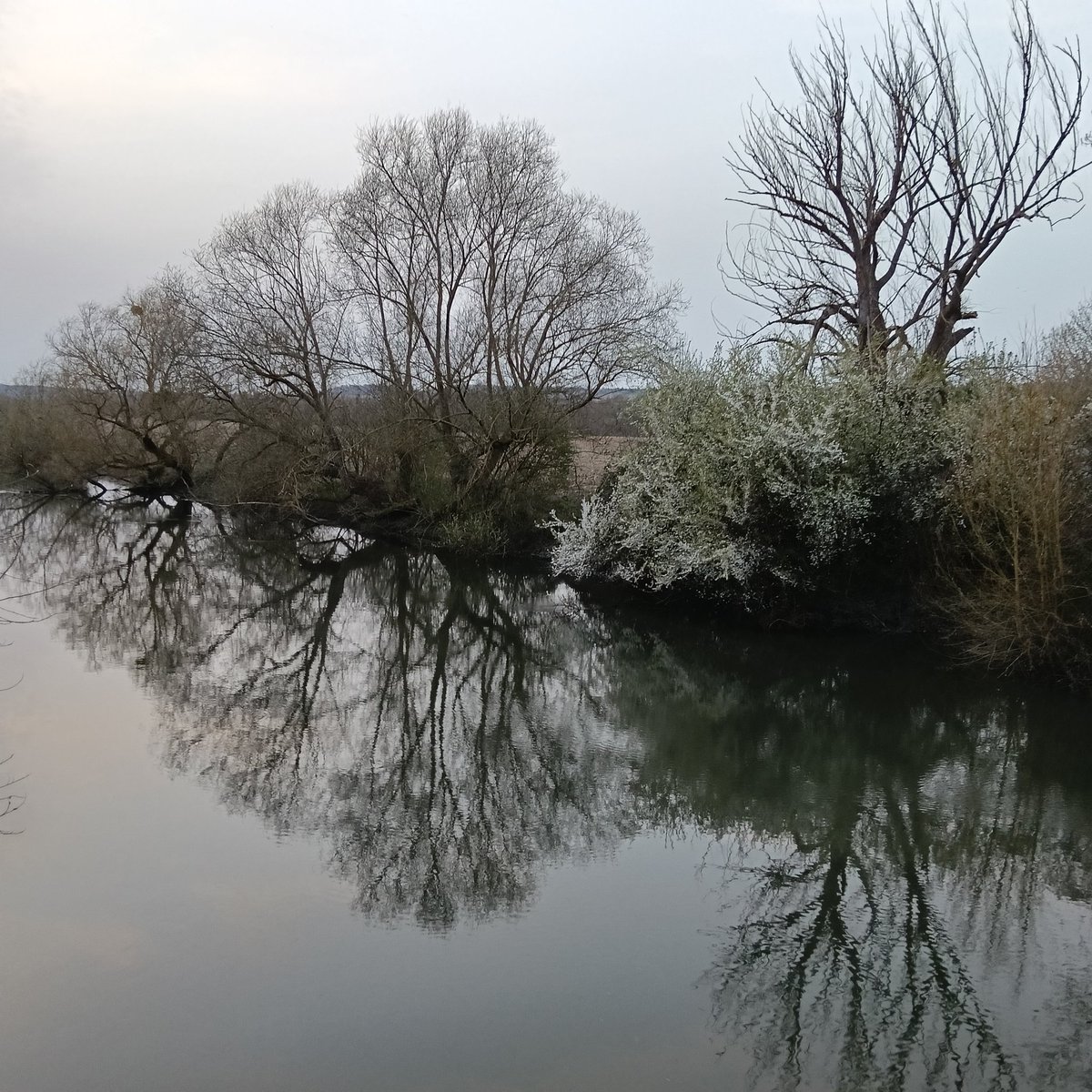 Soms maak je een foto van een schilderij. Soms is de foto een schilderij op zichzelf. Pont-de-l'Arche, waar de Eure in de Seine uitmondt. Vlakbij Rouen.

Wat een fantastisch tafereel. Het vogelgekwetter moet je erbij denken.