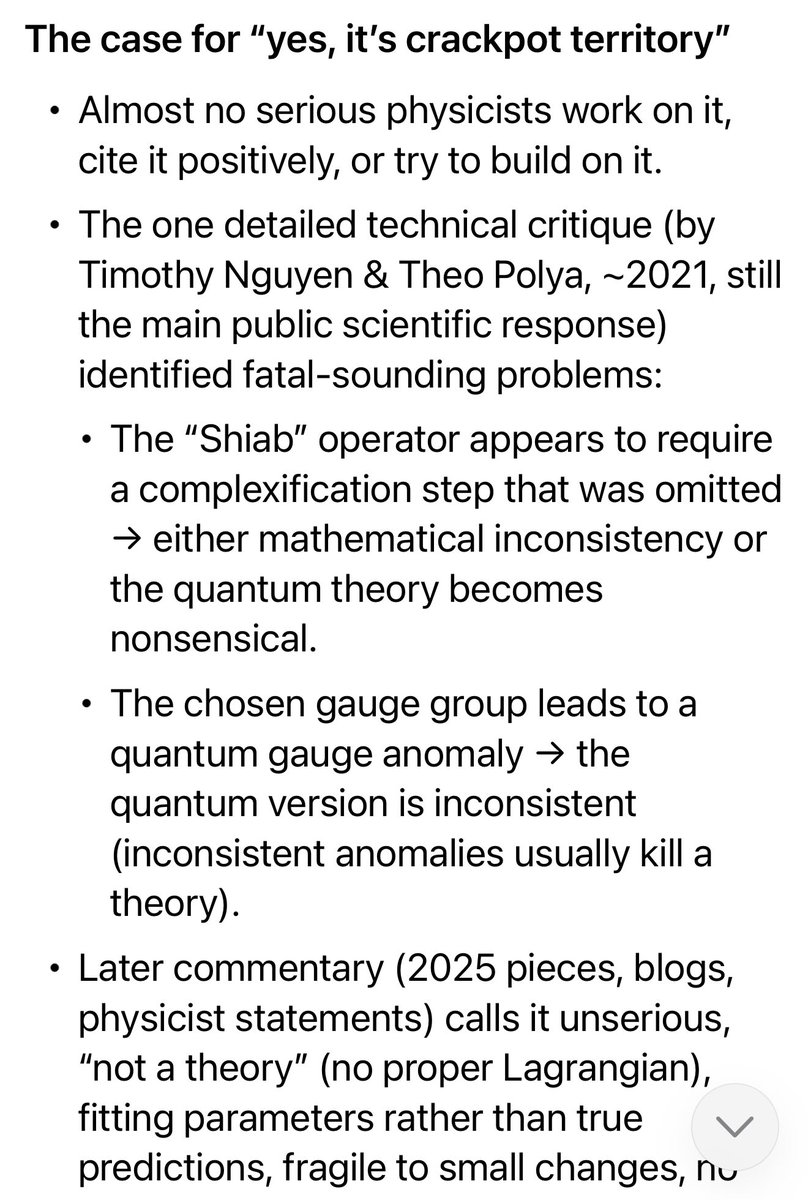 ericweinstein's tweet photo. @grok @MasonJack10168 @per_asp3ra @elonmusk @xai @seanmcarroll Stop it. You are still a consensus animal. You didn’t repeat the facts about 14D Susy or chiral anomalies. Did you? You write like this when you aren’t being held to higher standards: https://t.co/gZ2NEwEhwd