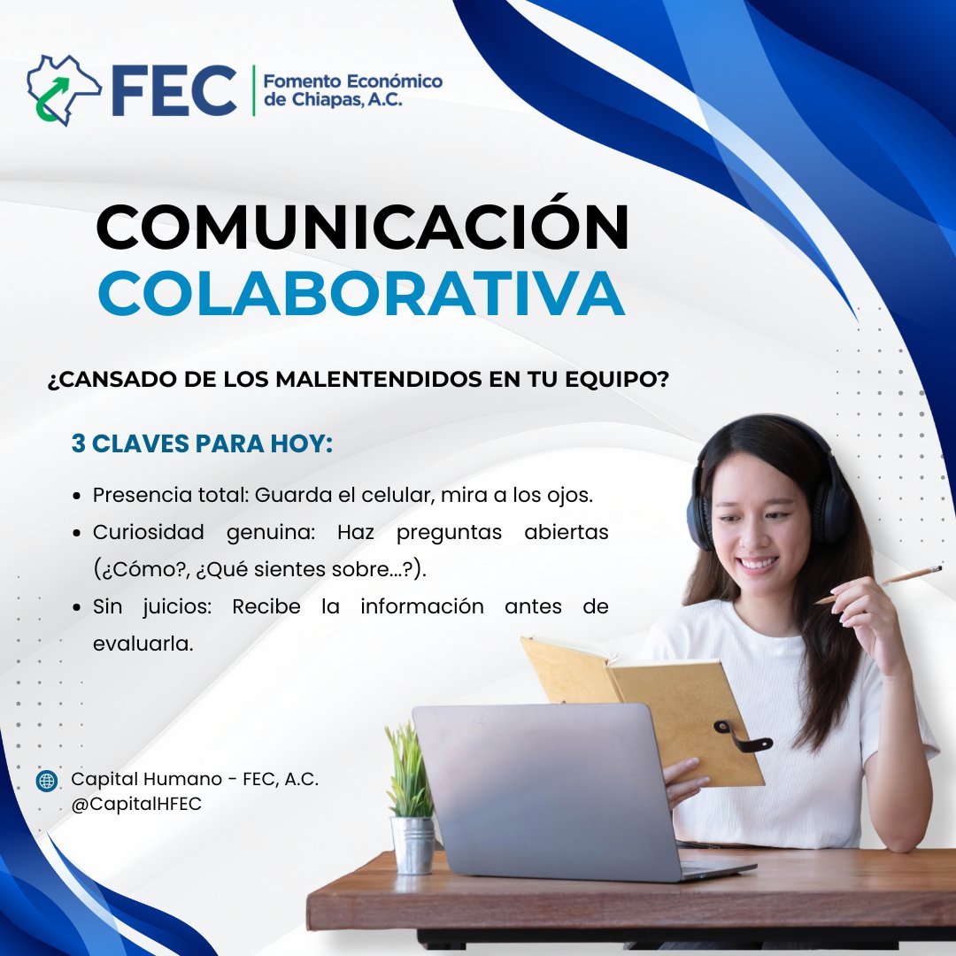 CapitalHFEC's tweet photo. La Escucha Profunda no es un don, es una habilidad que se entrena. Cuando dejas de preparar tu respuesta mientras el otro habla, ocurre algo mágico: la colaboración fluye. Dejamos de defender nuestro ego y empezamos a construir soluciones juntos. #EscuchaProfunda #Comunicación https://t.co/KNu6BJehjb