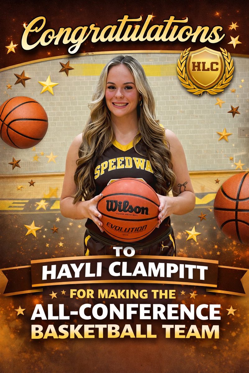 A HUGE congratulations on Hayli being named to the HLC All-Conference Basketball Team! So happy she attained this goal she set out to achieve. 💪