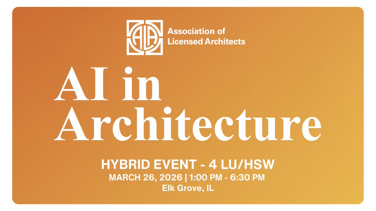 AI is reshaping architecture, and the conversation is happening now. 🌐

Join the ALA Spring Conference: AI in Architecture on March 26 for an afternoon exploring the practical, legal, and strategic impact of AI in the built environment.

Register today! 
alatoday.org/ev_calendar_da…