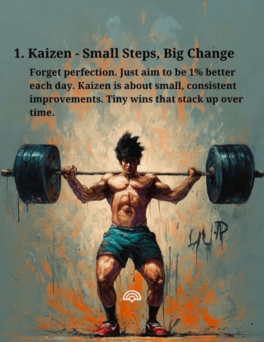 MasculineV7's tweet photo. 1. Kaizen - Small Steps, Big Change https://t.co/ql5yeGPTyV