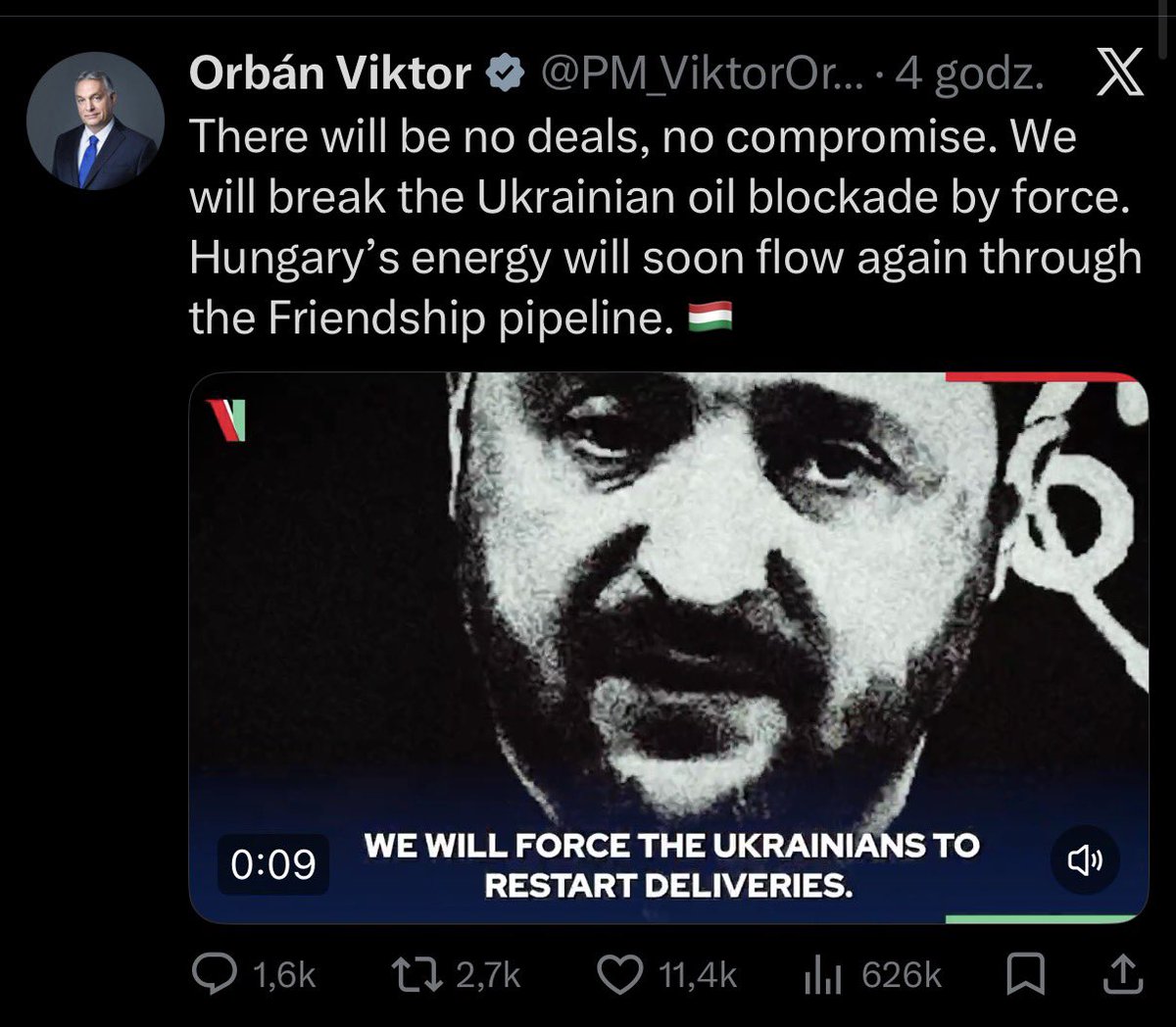 jakubwiech's tweet photo. Pani posłanko, racja, wypowiedź pana prezydenta Zełenskiego wybitnie niemądra i szkodliwa.

Ale czy mogę prosić o pani komentarz do słów premiera Orbana o „zmuszaniu Ukraińców” do przesyłu rosyjskiej ropy i o „siłowym przełamywaniu” rzekomej ukraińskiej blokady ropociągu Przyjaźń?
