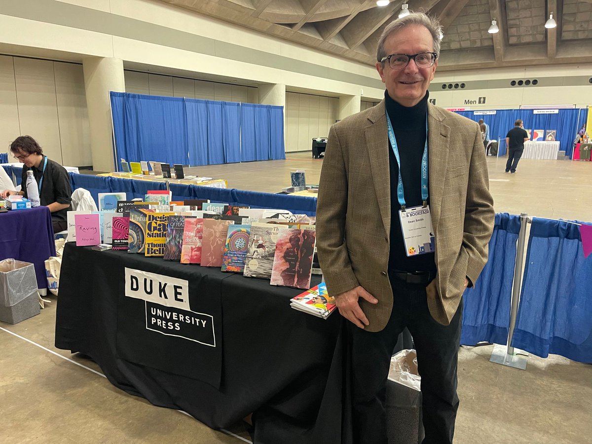 DukePress's tweet photo. Good morning, Baltimore! We hope you’ll come say hello to Director Dean Smith at the DUP booth at #AWP25 and save 40% on great books at Table 887! https://t.co/lgWSdZVQPo
