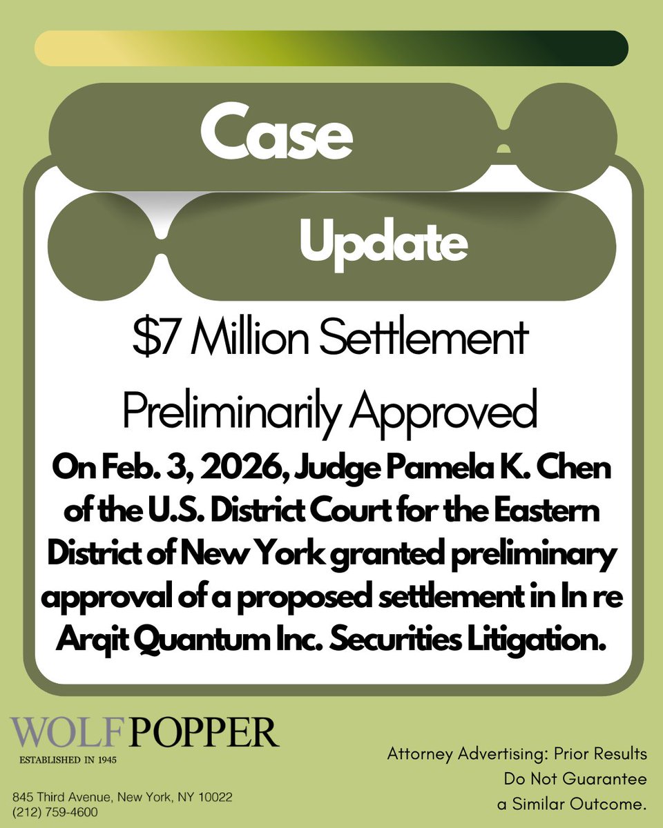 Wolf Popper LLP tweet media