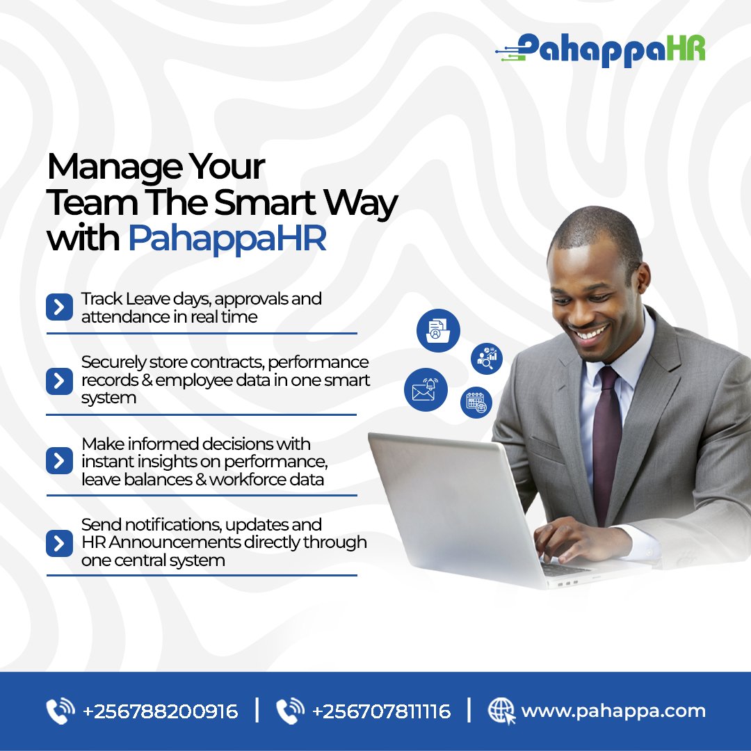 Easily track employee leave and attendance, securely store records, and get quick insights to make informed HR decisions using PahappaHR.

Visit pahappa.com/hr-management/ to schedule a free demo today!

#humanresource #pahappaHR #pahappa