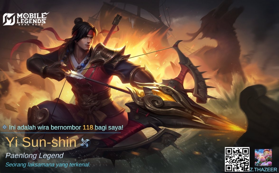 ZThazeer's tweet photo. Saya baru sahaja memperolehi seorang Wira baharu Yi Sun-shin dalam Mobile Legends: Bang Bang! Marilah bersama-sama bertarung menentang pemain-pemain terbaik MOBA seluruh dunia!
https://t.co/0S1J1Mkchl https://t.co/Sc8GfcHZU3