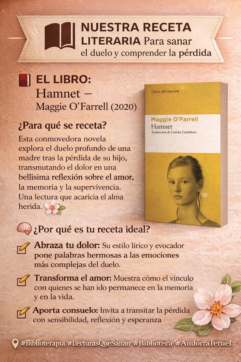 Biblioterapia
Recetas de lectura para sanar emocione:
A veces sentimos que el dolor nos sobrepasa y necesitamos un refugio para el alma, un lugar donde el sufrimiento encuentre palabras y consuelo. 💔✨
📚 Nuestra Receta Literaria de hoy: