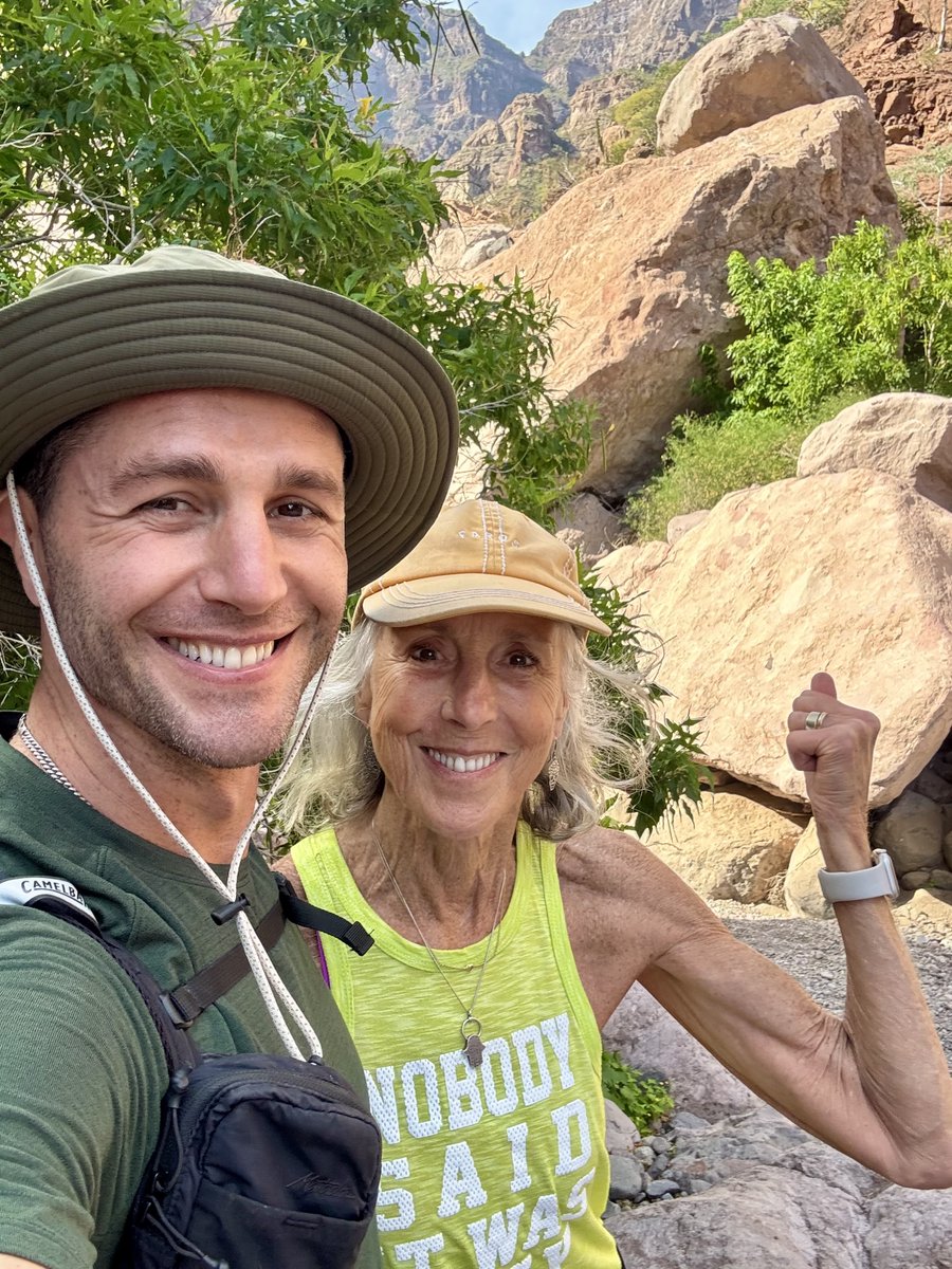 BenNemtin's tweet photo. I was with my parents in Mexico recently, and I asked my mom if she wanted to go for a hike.

I thought we’d get some sunshine, take a few photos, grab lunch…

Instead, halfway in, we hit a slot canyon… with a rope.

The only way forward was to pull yourself up a sketchy set of rocks, then do this awkward sideways traverse across boulders,

If you slipped it was a 10 to 20 foot drop. The rope was basically the only “plan,” and we’d have to traverse it again on the way back.

I looked at my mom and asked if she wanted to keep going.

She didn’t hesitate. Her answer was yes! She’s 76, so I went with the classic logic: you only live once.

We got across the first section, no problem. The second part was the weird one.

You had to wrap your body around the rock in this super uncomfortable way, and the consequences felt… very real.

Struggling with that section myself, I was about to suggest we turn around when I noticed my mom was already halfway across.

We made it past that section (phew), and helped her up the last section with the rope. We’d made it through.

The rest of the hike was beautiful.

But I was secretly dreading the way back.

Because if a climb is hard on the way up, it’s usually worse on the way down.

Correct.

The traverse on the way back was brutal. There were a couple moments where I was genuinely scared. I kept telling myself, “We made a huge mistake.” But we also happened to be running out of daylight, so it wasn’t like we could just hang out and workshop our feelings.

My mom scraped her knee crossing back, but she made it (double phew). I walked back to the car in this weird daze, thinking, Wow… that could’ve been bad.

I asked her what she thought about the hike, expecting a “Thanks for the trauma. Never again.” But she just smiled and said, “It’s my favorite thing about being here. It’s so challenging… and uplifting.”

That’s my mom in a nutshell. The most positive person I know.

And it hit me: perspective changes everything.

Same hike. Same rocks. Same rope.

Totally different internal story.

I was doom and gloom. She saw the upside.

And I think that’s the part we often forget in real life too.

Two people can go through the exact same week at work, the same hard situation, the same pressure…

And they can have completely different experiences.

That doesn’t mean we ignore what’s hard. It just means our interpretation becomes the filter for our reality.

And that filter shapes your health, your happiness, your relationships… and how you show up for the people around you.

What happens matters.

But how you carry what happens matters too.

It’s a simple truth but it’s life-changing when practiced.

Be like mom :)