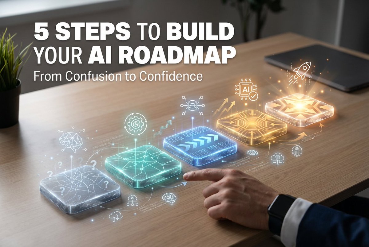jasondimarco's tweet photo. Most businesses don't need a 5-year AI strategy.

They need to know what to do next month.

I broke it down into 5 steps:

1. Align AI with a real problem
2. Audit your data
3. Set guardrails
4. Run a small pilot
5. Scale what works

Full guide here 🔗
AI Adoption Roadmap 5 Steps to Build Your Strategy