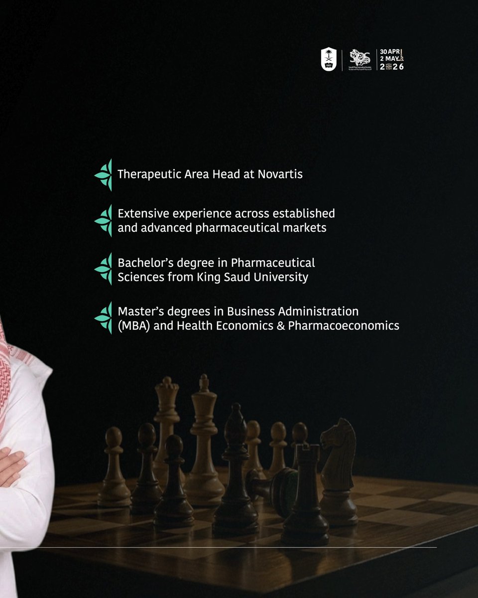 SIPHAproject's tweet photo. We’re thrilled to welcome our Market Master Competition Advisor, Dr. Alfarooq Alghamdi, to #SIPHA26!

Guiding your move♟..
Be the Master of Market | Register now: https://t.co/5PMnJazAjW

#MarketMasterCompetition | #MMC3 https://t.co/nJSd0yHWor