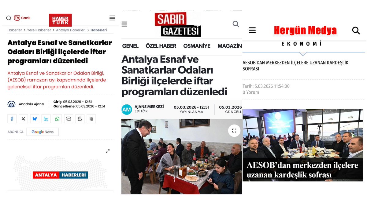 Antalya Esnaf ve Sanatkarlar Odaları Birliği tweet media