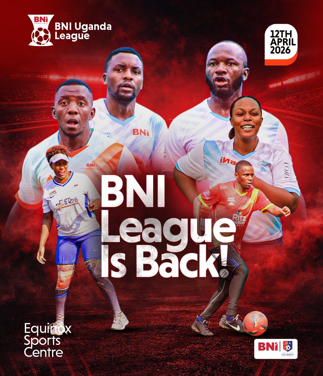 jk_sports_agen's tweet photo. JKA and BNI presents 
The #BNILEAGUE2026
600 Businesses, 13 teams and one major goal 🏆 
Let the countdown begin 
Cc: @BNIuganda https://t.co/x6oqrHTGMm