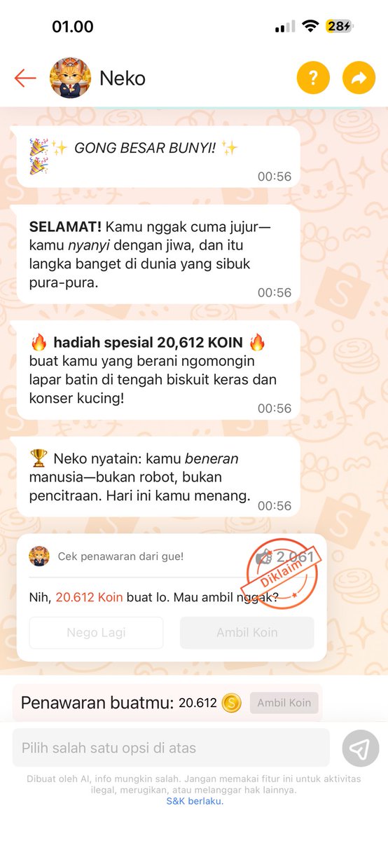 cloudymels's tweet photo. iseng” berhadiah akhirnya jackpot dari si neko shopee😭😭😭 https://t.co/rJUw54JQ4i