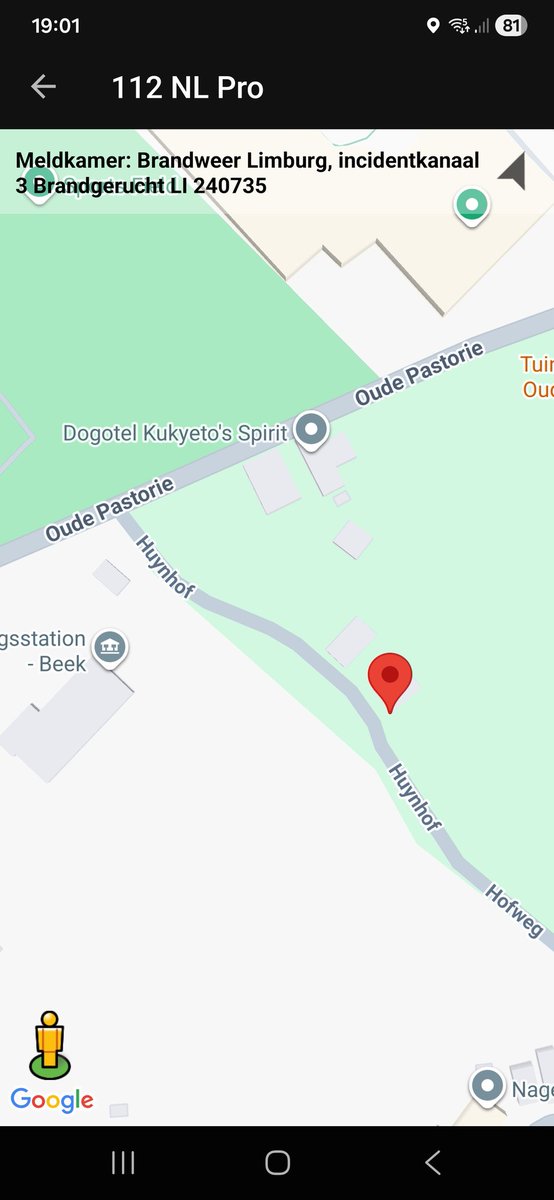 Brandgerucht in Huynhof, Beek