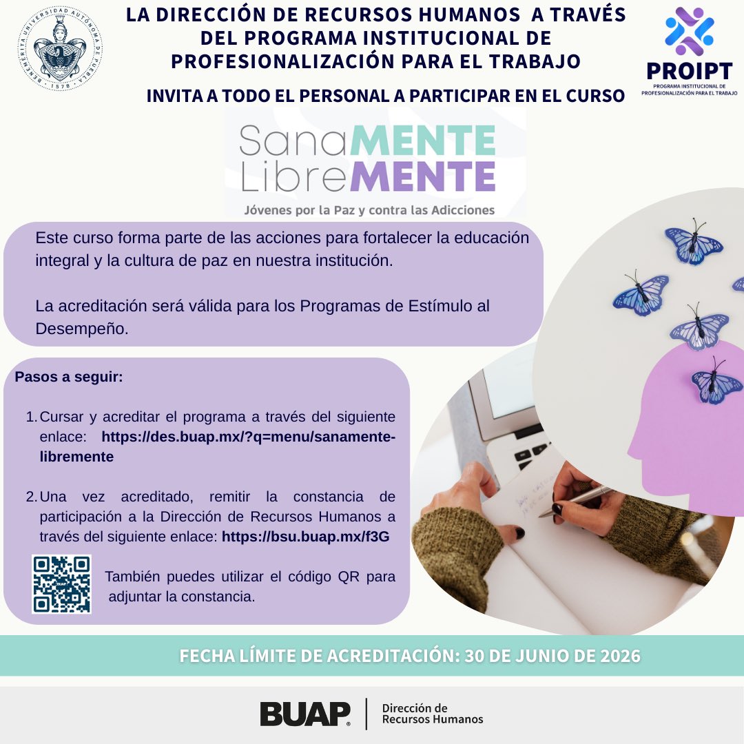Dirección de Recursos Humanos BUAP tweet media