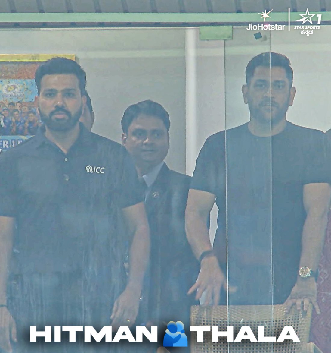 an_ankit_'s tweet photo. When 2 WC winning captains are present in the stadium, it was already scripted that the team will advance to finals. (Winning by 7 runs was a surprise in the script). 

#INDvsENG #T20WorldCup #T20WorldCup2026 @BCCI https://t.co/vNjv34R2zN