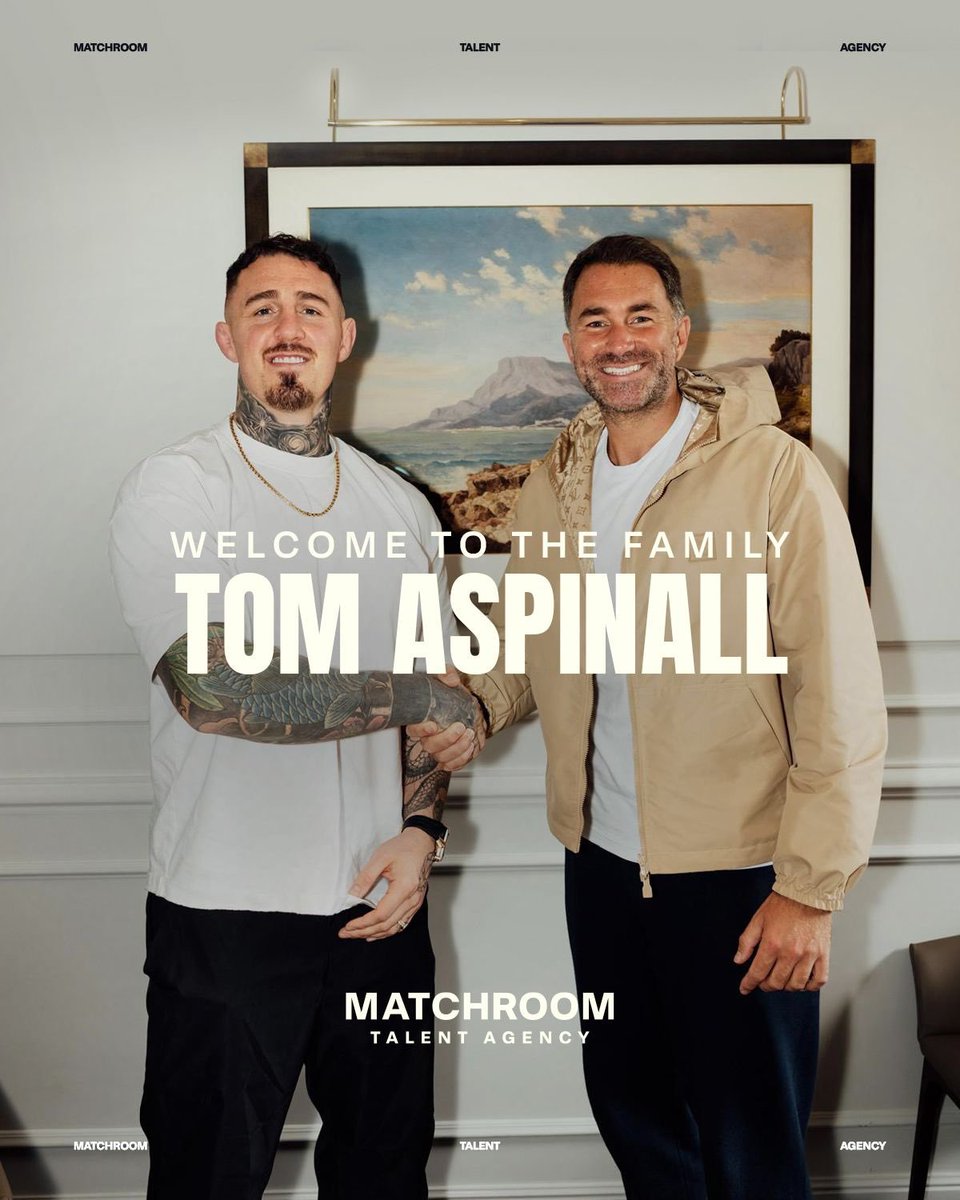 There's never a dull moment. Tom Aspinall has signed with Eddie Hearn's Matchroom Talent Agency