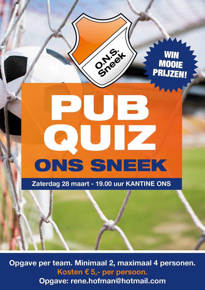 ONSSneek's tweet photo. 🧠⚽️ 𝐏𝐮𝐛𝐪𝐮𝐢𝐳 𝐛𝐢𝐣 𝐎𝐍𝐒 𝐒𝐧𝐞𝐞𝐤! 🍻⁣
⁣
Zin in een gezellige avond vol kennis, humor en een beetje gezonde competitie? Kom dan op zaterdag 28 maart naar de Pubquiz in de kantine!⁣
⁣
Stel je slimste team samen en test jullie kennis over van alles en nog wat 📈 https://t.co/UvFKemWwMt