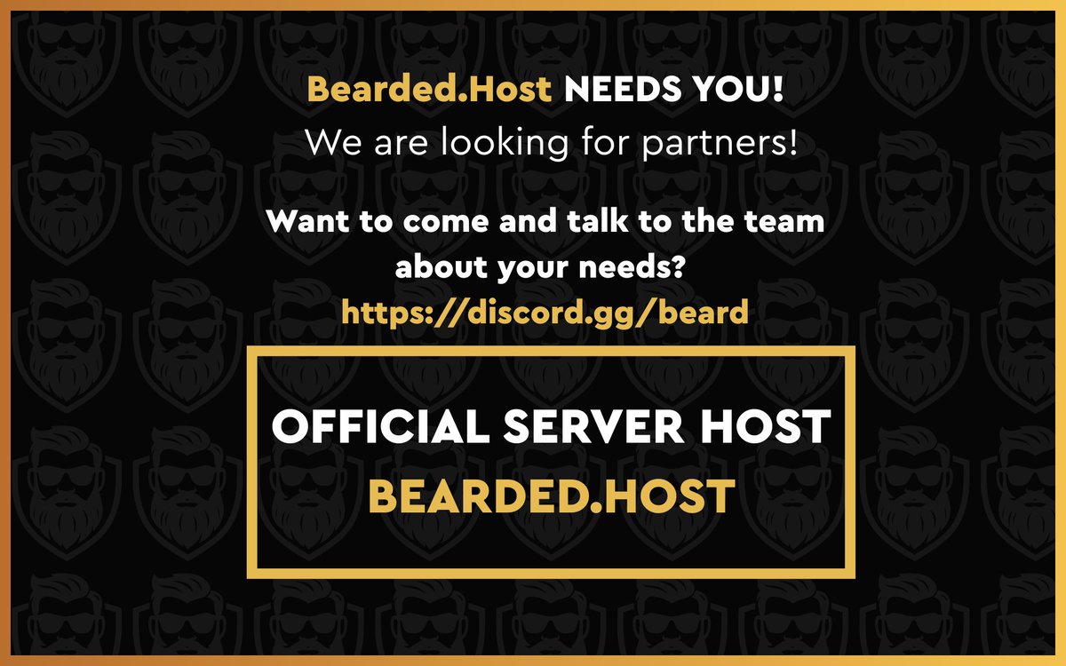 Looking to get sponsored by your favorite host? Need a reliable partner to run your servers and give your community a home? We got you!

bearded.host are looking for mod, plugin and modpack authors and content creators to partner! 

Interested? discord.gg/beard