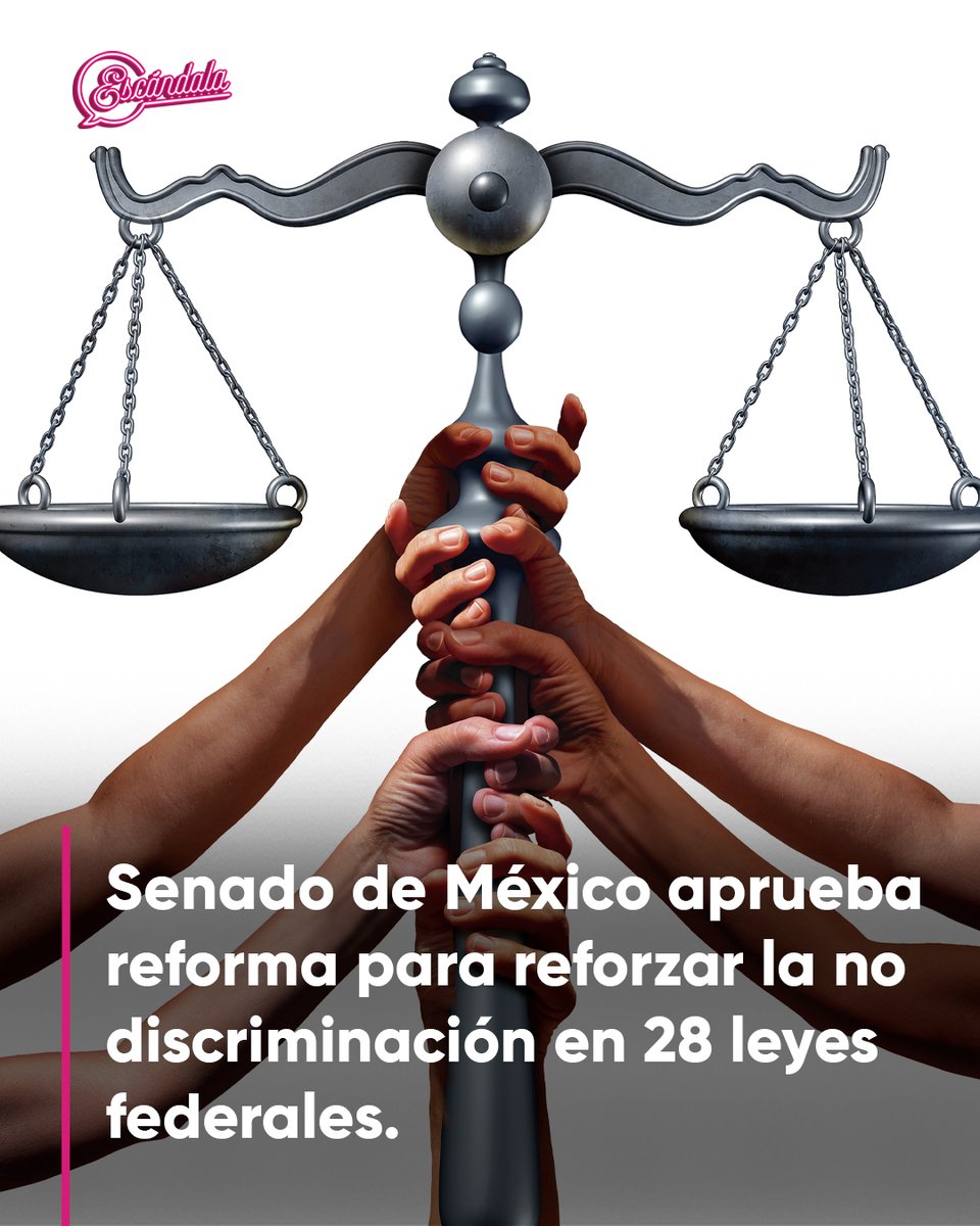 escandalamx's tweet photo. En lo más leído de la semana:

El Senado de la República avaló por unanimidad una modificación que incorpora explícitamente la orientación sexual, identidad y expresión de género en el marco jurídico federal. 👏👏👏
👇👇👇
https://t.co/ckmLsBxqpf https://t.co/E4KTiCjt8n