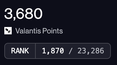 The <a href="/ValantisLabs/">Valantis Labs</a> points just updated 📈

How many points to you have right now? 👇