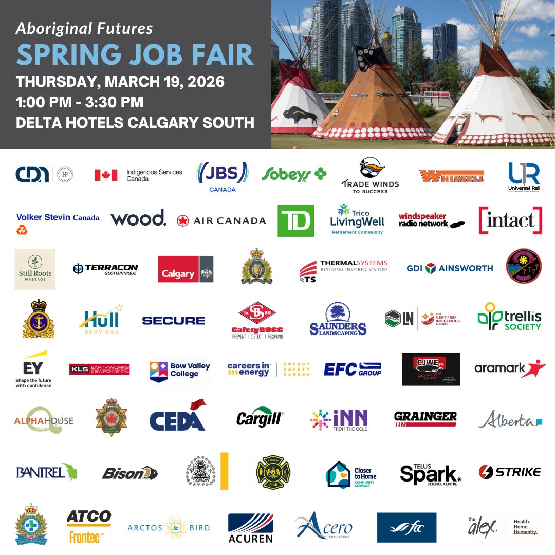 Take the next step in your career at Aboriginal Futures Spring Job Fair on March 19, 2026! 

👉 For more info and a list of participating employers visit: aboriginalfutures.com/spring-job-fai…