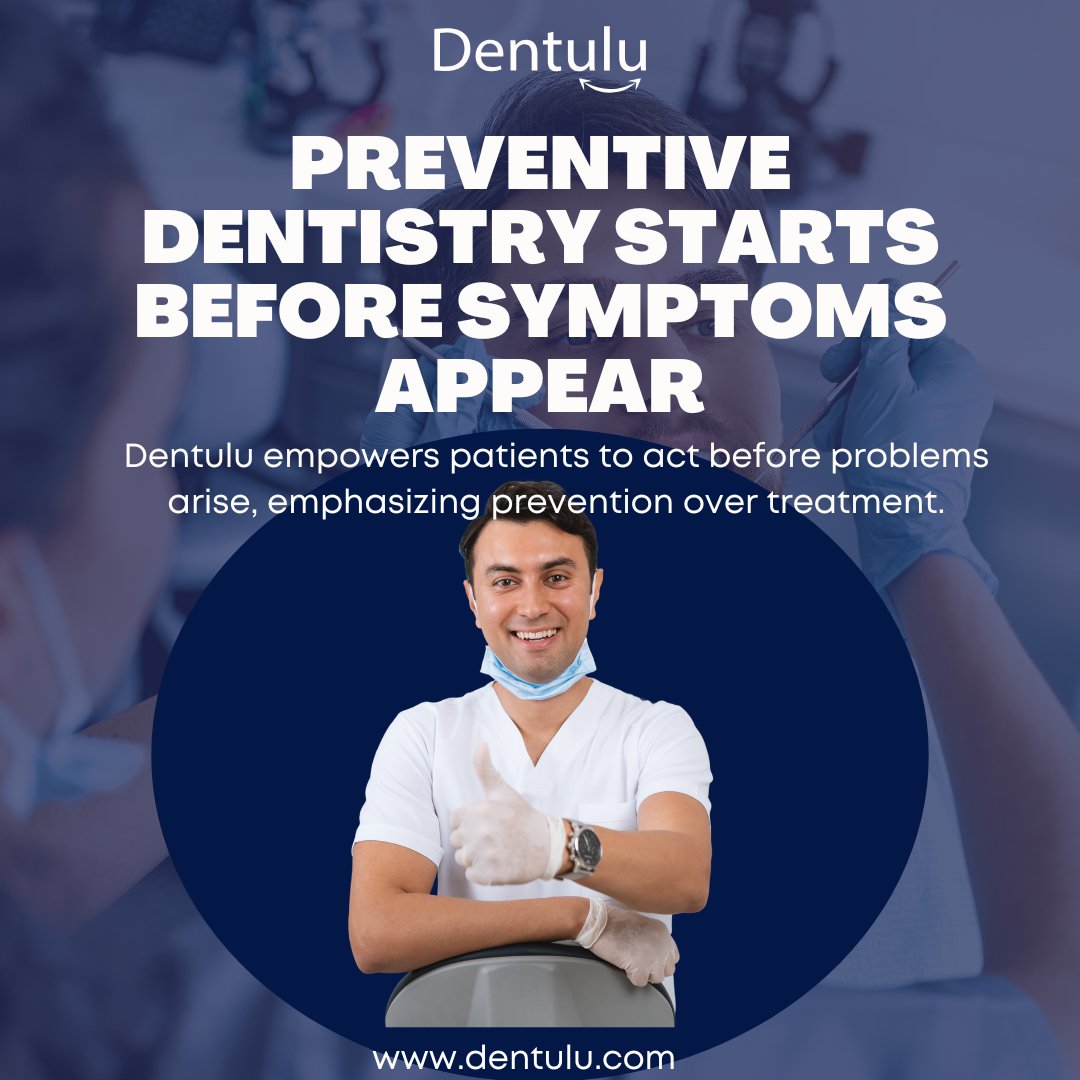 Preventive dentistry starts before symptoms appear

Waiting for pain often means the condition has progressed. True prevention begins with data, monitoring, and early insight.

Start your preventive journey at dentulu.com

 #DentalCare #HealthTech #ProactiveHealth