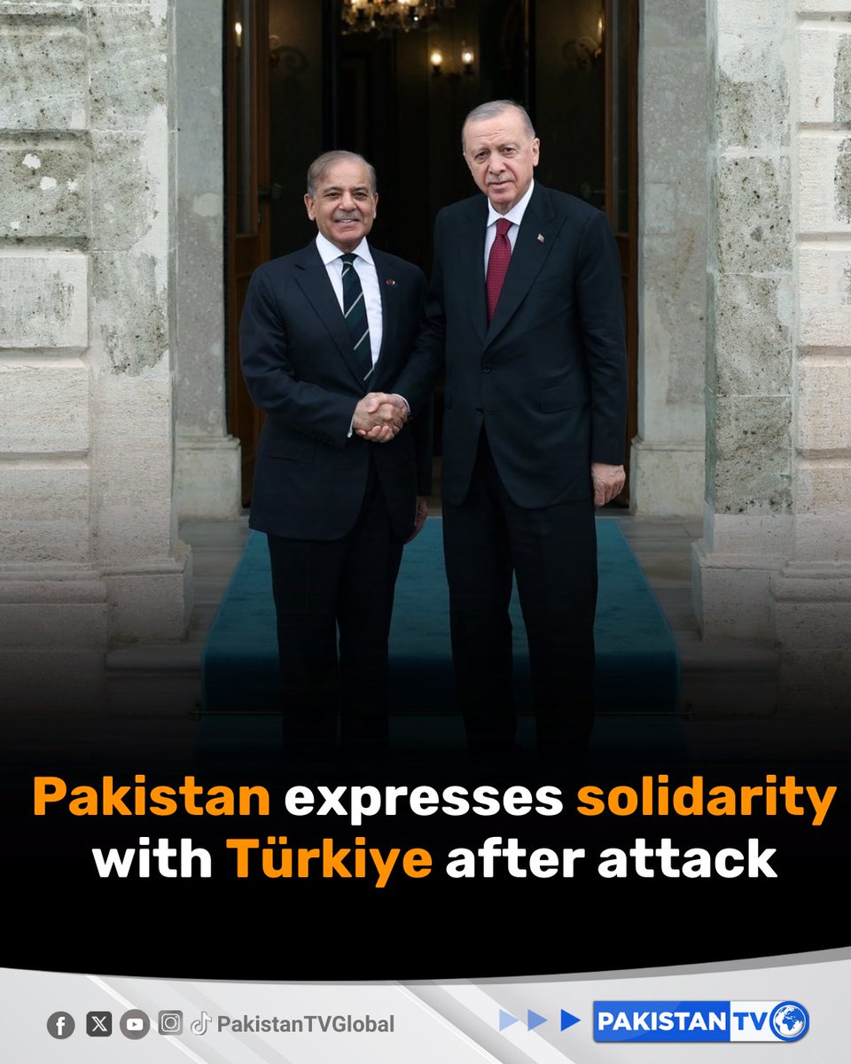 PakTVGlobal's tweet photo. Pakistani PM Shehbaz Sharif condemned the act as reprehensible, warning it could further escalate tensions, while urging maximum restraint and emphasizing dialogue to respect sovereignty and maintain stability.

#ShehbazSharif #PakTurkiyeFriendship #RegionalStability #PakistanTV #PakistanTvglobal