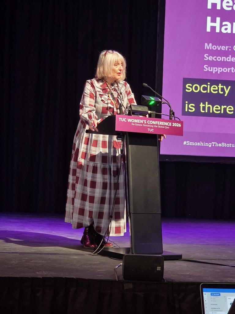 WomenInUNISON's tweet photo. Pat Heron supporting a motion on Domestic Abuse is a Workplace issue #TUCWomen2026
#SmashingTheStatusQuo https://t.co/7rtsmw9EhI