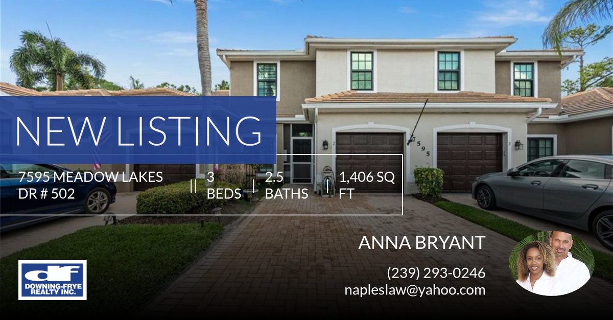 anna1bryant's tweet photo. 📍 New Listing 📍 Take a look at this fantastic new property that just hit the market located at 7595 Meadow Lakes Dr # 502 in Naples. Reach out here or at (239) 293-0246 for more information

#naplesflorida #naplesrealestate #napl... https://t.co/x937hw726N https://t.co/EvQ8esciXa