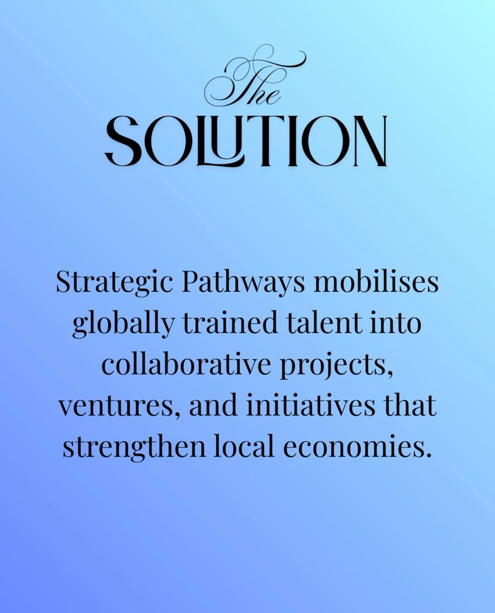 SPathways_'s tweet image. Strategic Pathways was created with a simple belief: Global talent should create local impact.

This is just the beginning.

Follow our journey today.
#StrategicPathways
#GlobalTalent
#BrainCirculation
#DiasporaEngagement
#Innovation
#GlobalSkills 
#TalentDevelopment