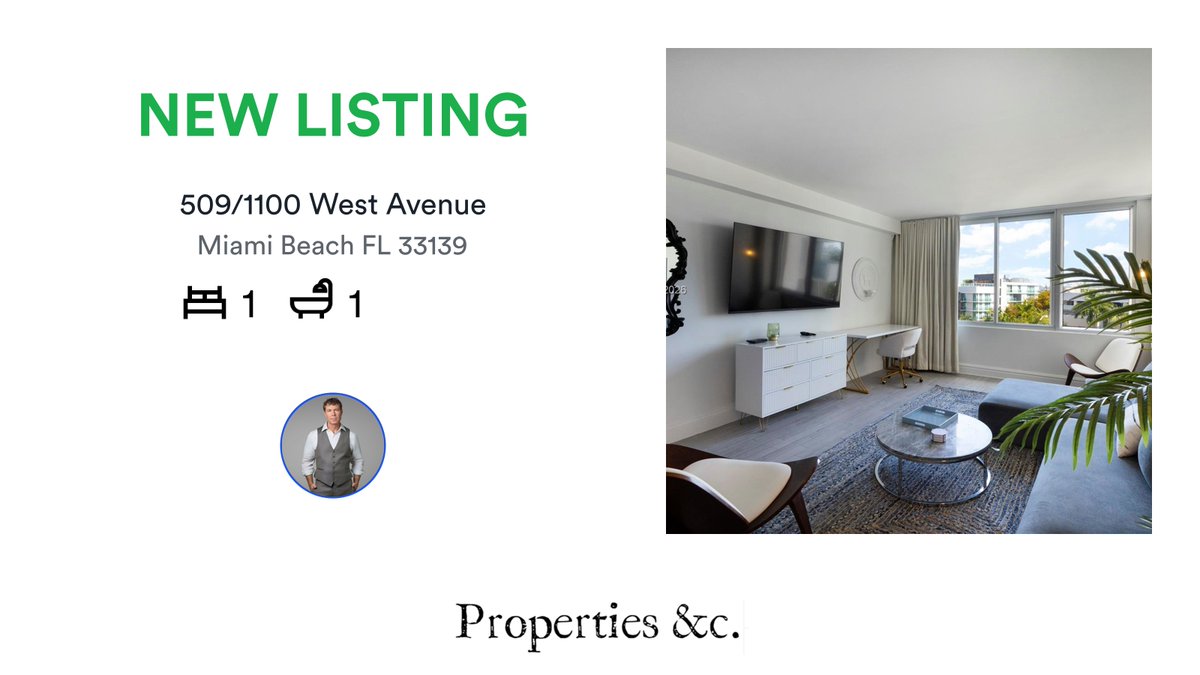 🛌 1 🛀 1
📍 509/1100 West Avenue, Miami Beach, FL, 33139

My latest listing on RateMyAgent.
BK 3098921
rma.reviews/qnt8etu22ihc

...
#ratemyagent #realestate #miamibeach #miamibeachrealestate