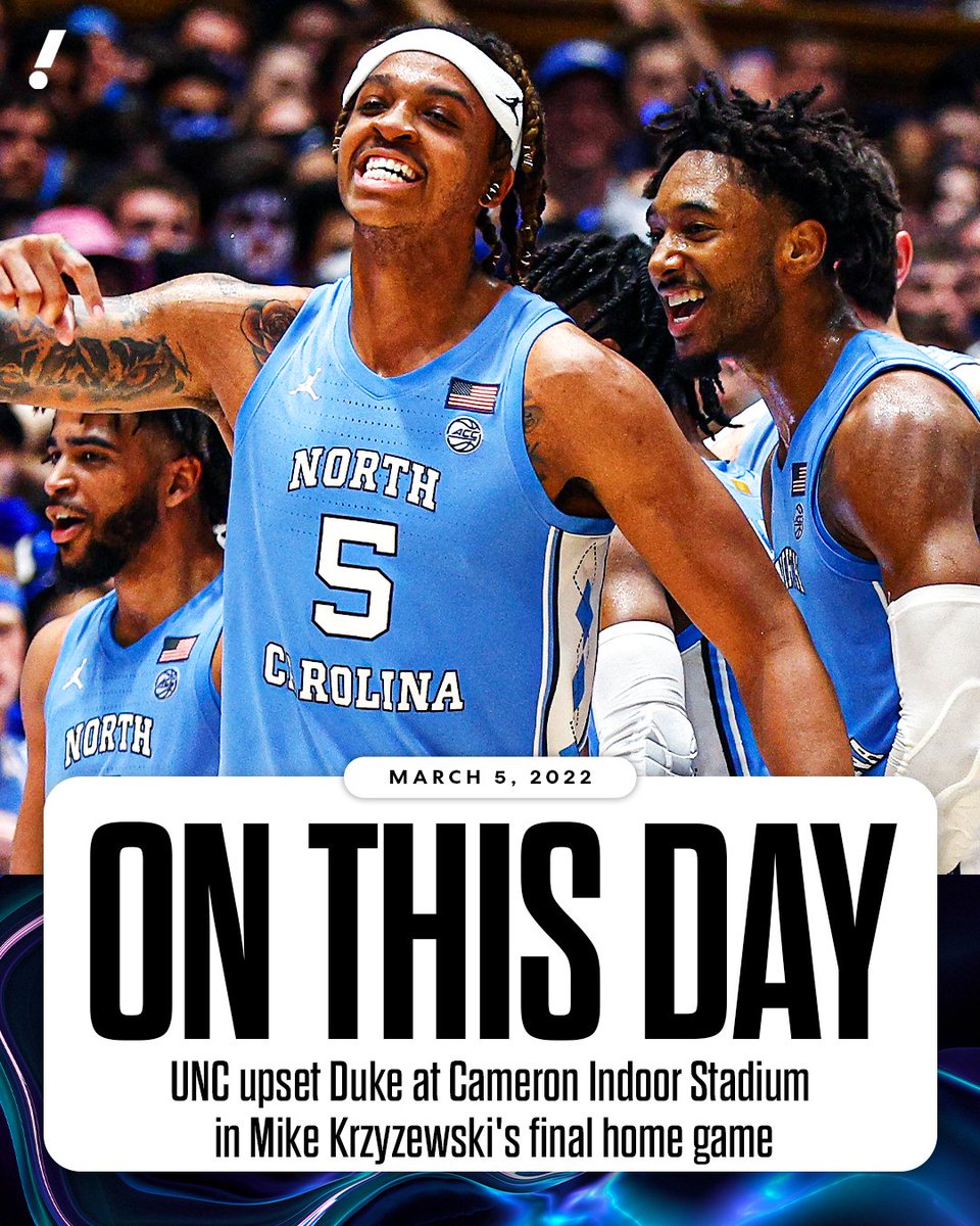 Four years ago, unranked UNC went into Cameron Indoor and SHOCKED No. 4 Duke, 94-81, in Coach K’s final home game 🐏