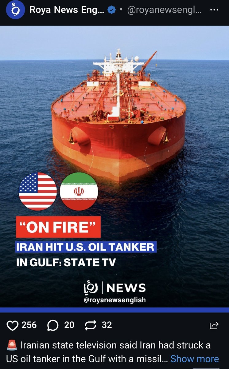 Why am I not seeing this on X? Iran hit a US oil tanker?