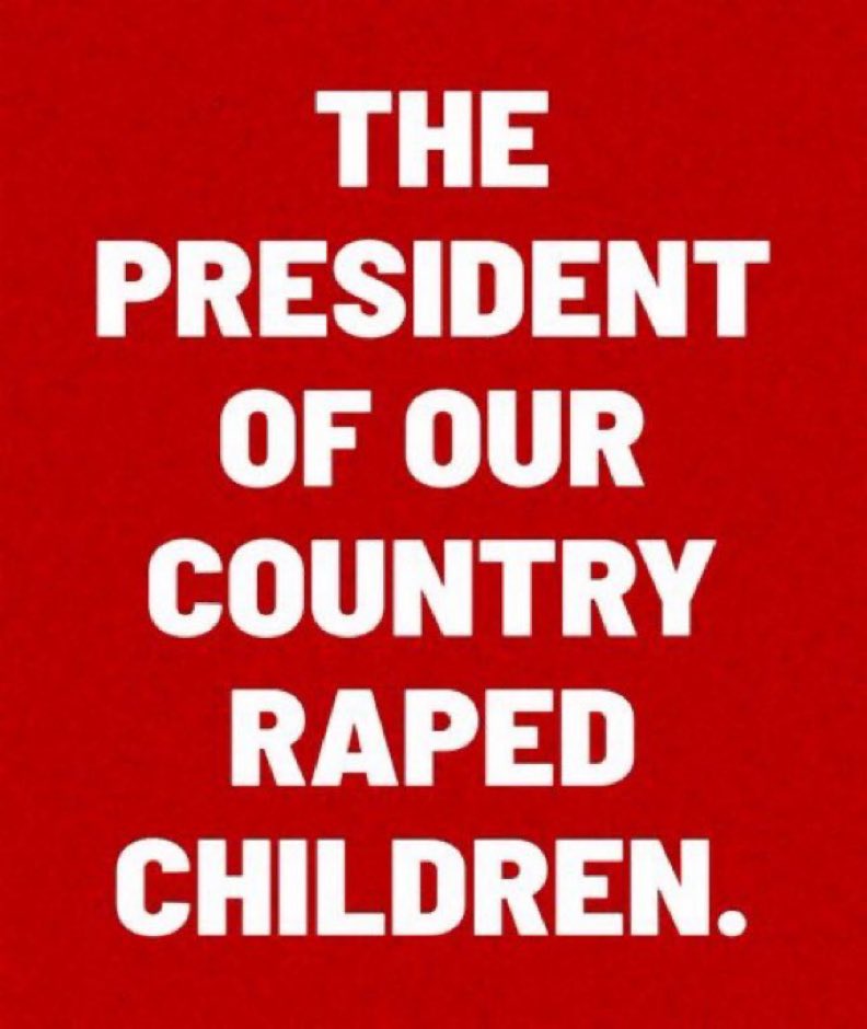 Jkineman's tweet photo. What is Operation Epstein Fury about?

THIS👇🏼
—> Ample evidence exists that the president of our country, Donald J. Trump, raped children.

#OperationEpsteinFury https://t.co/2SvMQgHiRP