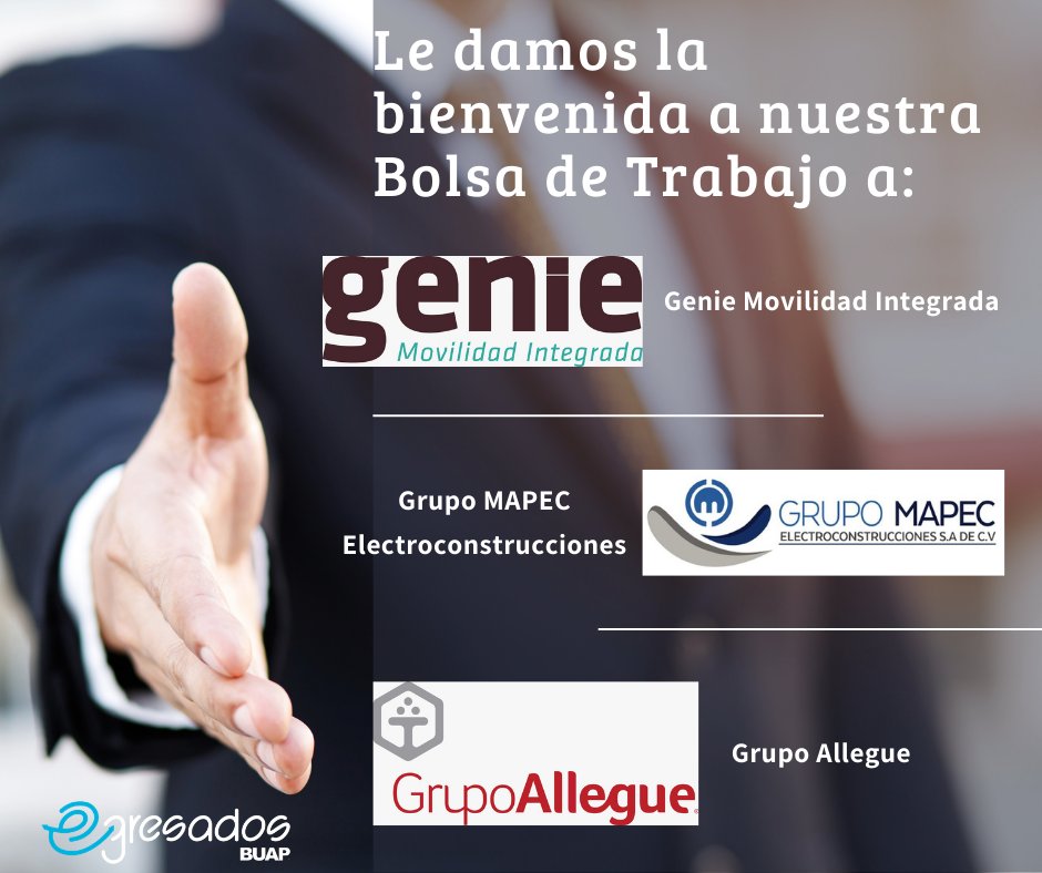 Seguimos presentando a más empresas vinculadas, loque se traduce en más oportunidades laborales para nuestros Egresados 🐺

💻 egresados.buap.mx