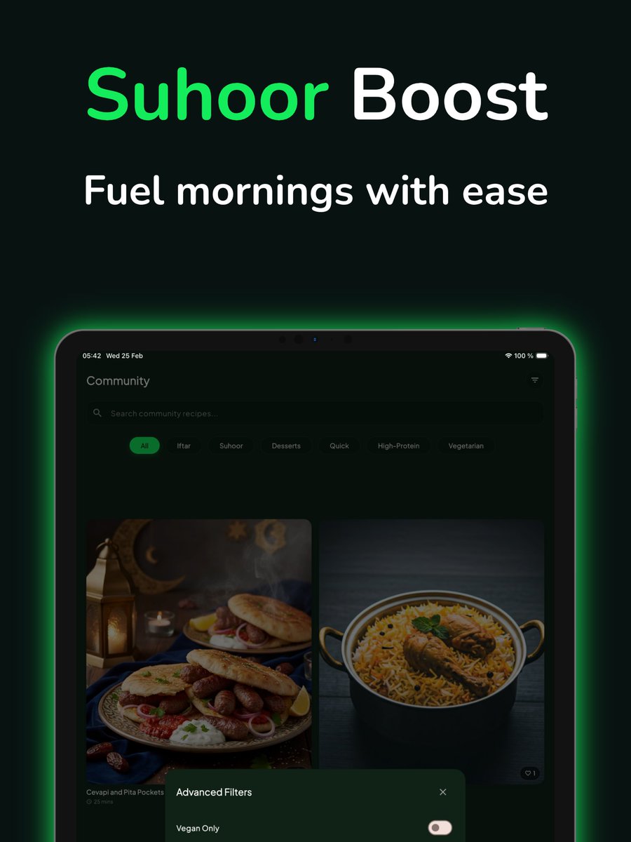 Looking for fresh Iftar inspiration?
✅ Ramadan recipes
✅ Easy to follow instructions
✅ Seamless, intuitive UI
✅ Perfect for planning your blessed month

Get the app today and start cooking:
apps.apple.com/se/app/ramadan…

#Ramadan2026 #MealPrep #IftarIdeas #halalcooking #halal