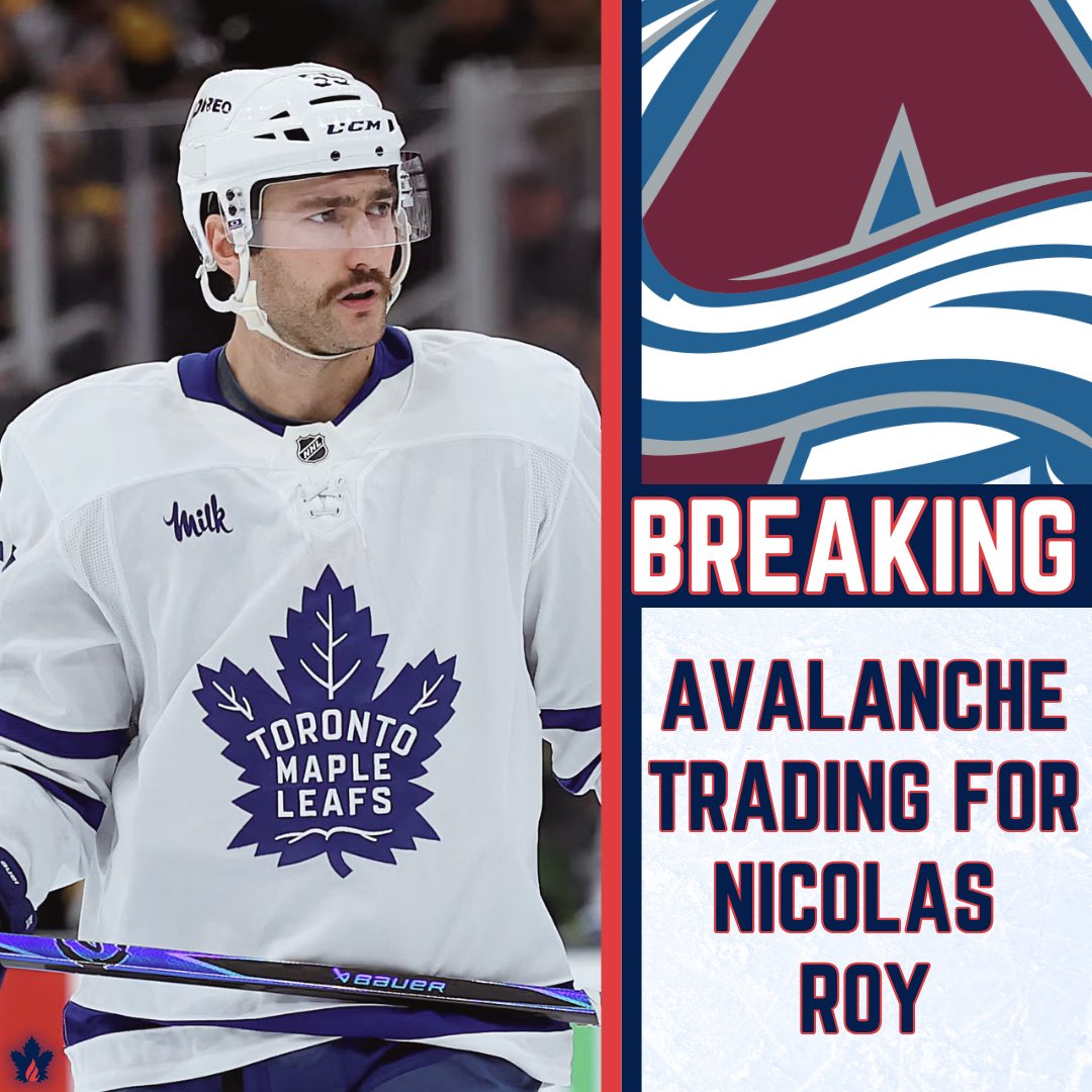 BurningLeafPod's tweet photo. 🚨BLP BREAKING: Nicolas Roy has been traded to the @Avalanche #HockeyTwitter #GoAvsGo #LeafsForever https://t.co/RQOJRbnsNb