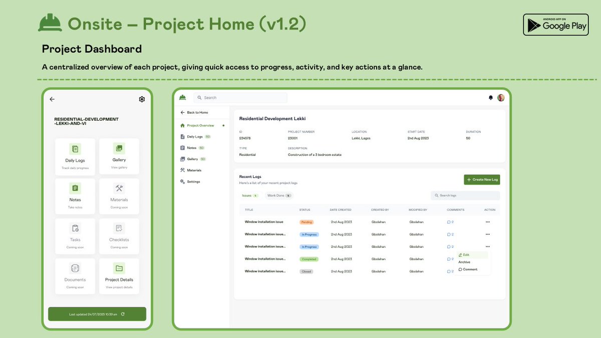 iam_xtopher's tweet photo. On Monday we demoed Onsite v1.2 by @KleethHQ to the Nigerian Institute of Architects – Rivers State Chapter. Your State Chapter is next.

We talked about why construction teams need better tools on-site and demoed the latest features, and shared what’s coming next for the platform.

Great conversations with Architects and allied professionals who actually live the problems we’re solving.

Construction tech in Africa is just getting started. 🚧📱

#ConTech #Architecture #OnsiteApp #Construction